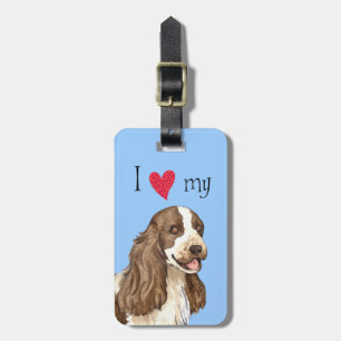 I Love my English Cocker Spaniel Luggage Tag