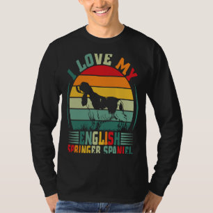 I Love My English Springer Spaniel Dog Owner Anim T-Shirt