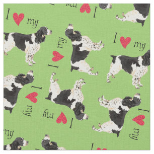 I Love my English Springer Spaniel Fabric