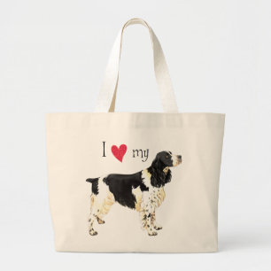 I Love my English Springer Spaniel Large Tote Bag