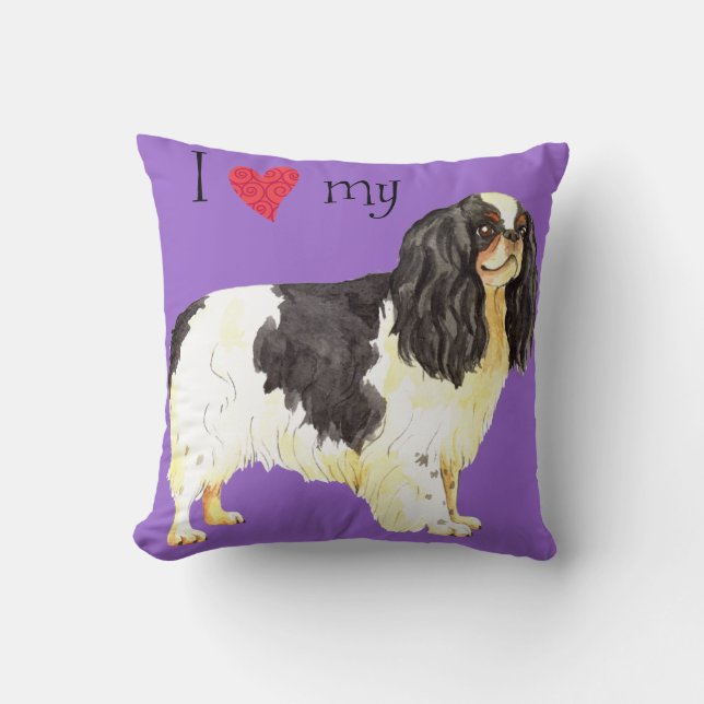 I Love my English Toy Spaniel Cushion (Front)