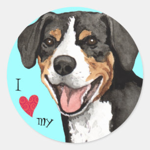 I Love my Entlebucher Classic Round Sticker