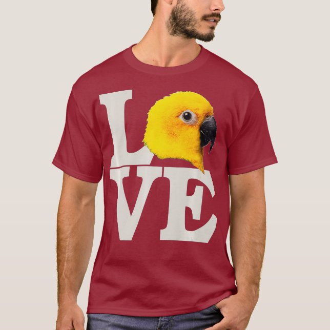 I Love My Exotic Bird - Yellow Parrot  Macaw T-Shirt (Front)