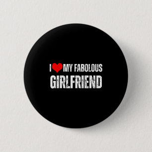 I Love My Fabulous Girlfriend Retro Style Valentin 6 Cm Round Badge