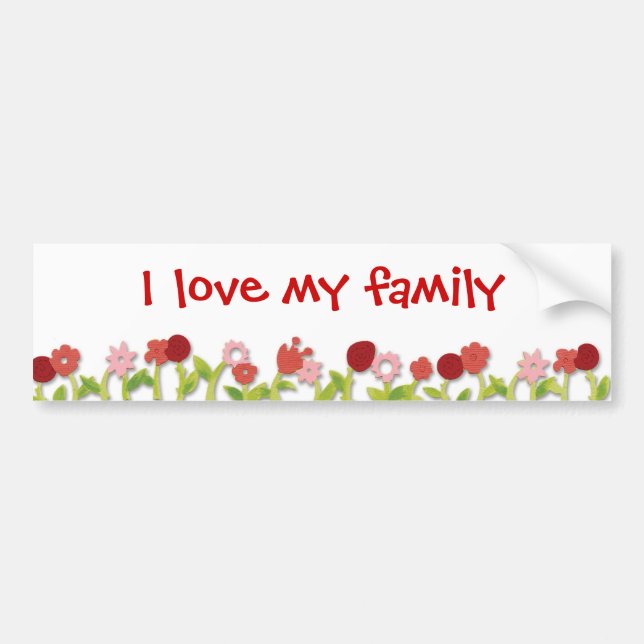 I love my family bumper sticker (Front)