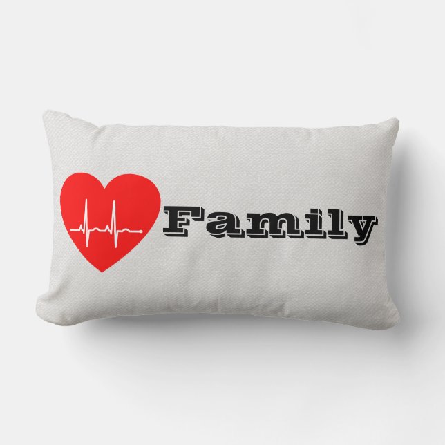 I love my Family Custom heart decor pillow (Front)