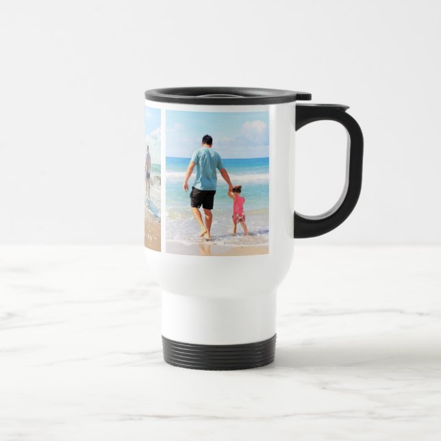 I Love My Family - Custom Photo Collage with Text Travel Mug (Right)