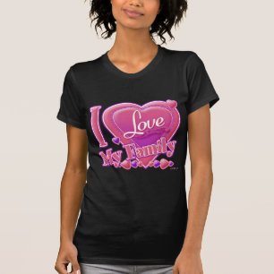 I Love My Family pink/purple - heart T-Shirt