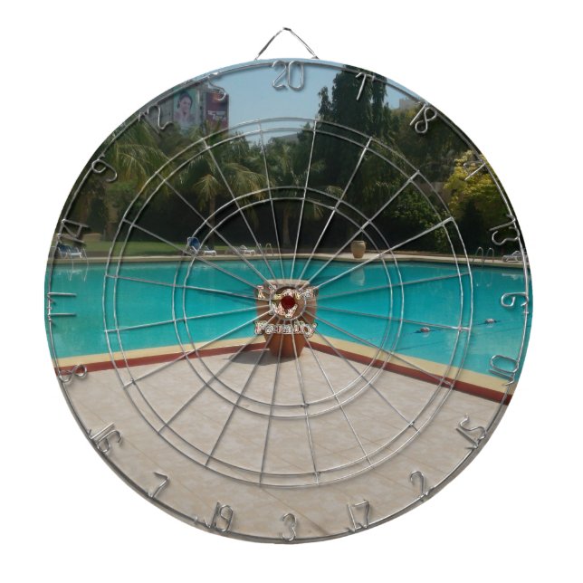 I Love My Family Poolside Art Dartboard (Front)