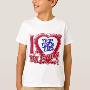 I Love My Family red heart - photo T-Shirt