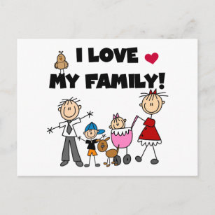 I Love My Family Tshirts and Gifts Postcard
