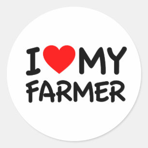 I love my farmer classic round sticker