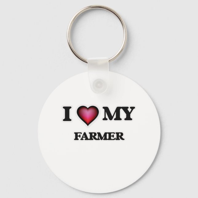 I love my Farmer Key Ring (Front)