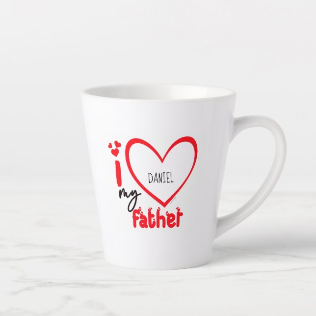 I Love My Father Photo Gift  Latte Mug (Right)