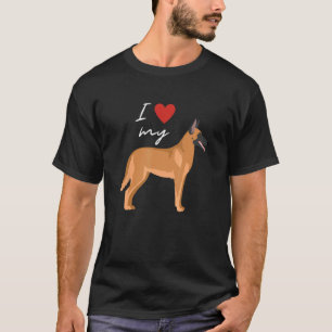 I Love My Fawn Sable Belgian Malinois Dog T-Shirt