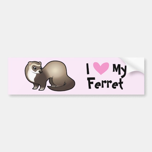 I Love My Ferret Bumper Sticker (Front)