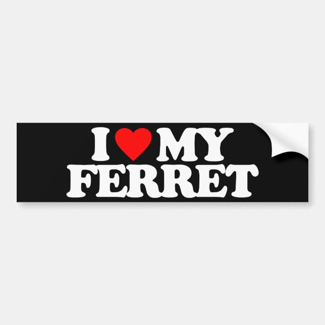 I LOVE MY FERRET BUMPER STICKER (Front)