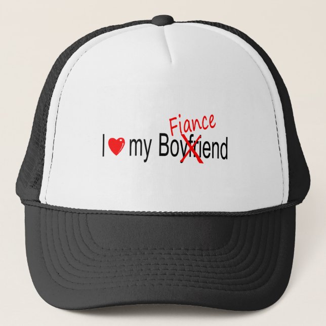 I Love My Fiance Trucker Hat (Front)