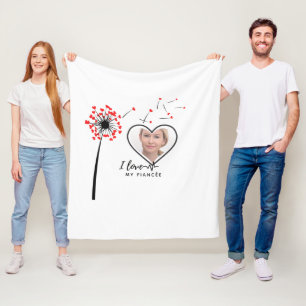 I Love My fiancée - Personalised Best Friend Cute Fleece Blanket