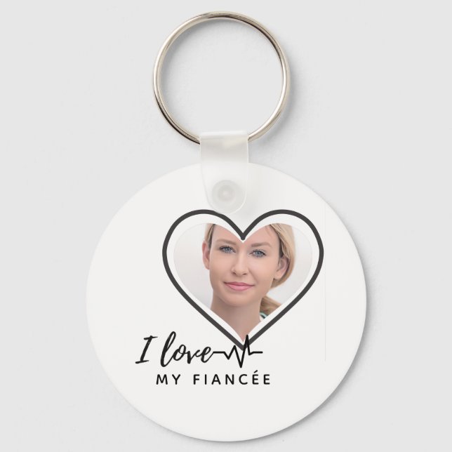 I Love My fiancée - Personalized Best Friend Cute Key Ring (Front)