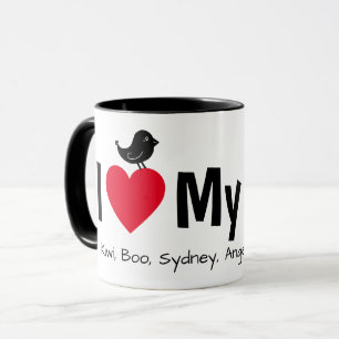 I Love My Fids Feathered Kids Canary Finch Mug