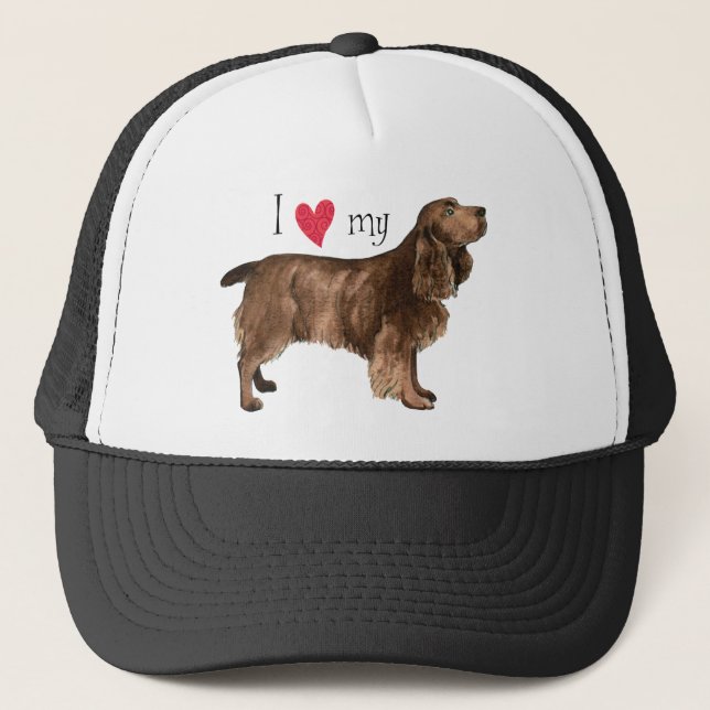I Love my Field Spaniel Trucker Hat (Front)