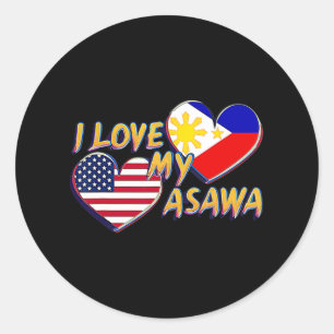 I Love My Filipina Wife American Filipino Asawa Pi Classic Round Sticker