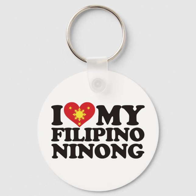 I Love My Filipino Ninong Key Ring (Front)