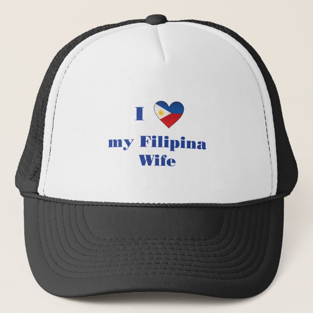 I Love My Filipino Wife 1 Trucker Hat (Front)