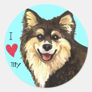 I Love my Finnish Lapphund Classic Round Sticker