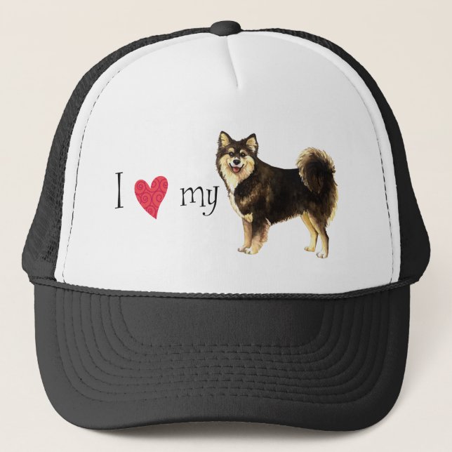 I Love my Finnish Lapphund Trucker Hat (Front)
