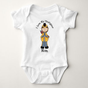 I Love My Firefighter Mum Baby Bodysuit