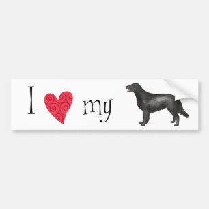 I Love my Flat-Coated Retriever Bumper Sticker