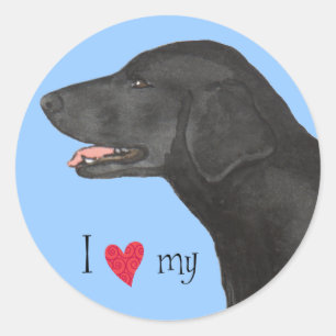 I Love my Flat-Coated Retriever Classic Round Sticker