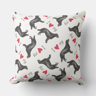 I Love my Flat-Coated Retriever Cushion