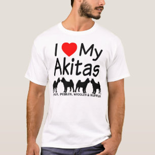 I Love My FOUR Akita Dogs T-Shirt