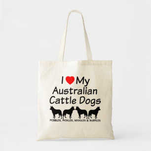 I Love My Four Australian Cattle Dogs Tote Bag