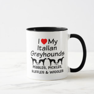 I Love My Four Italian Greyhounds Mug