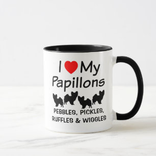 I Love My Four Papillon Dogs Mug