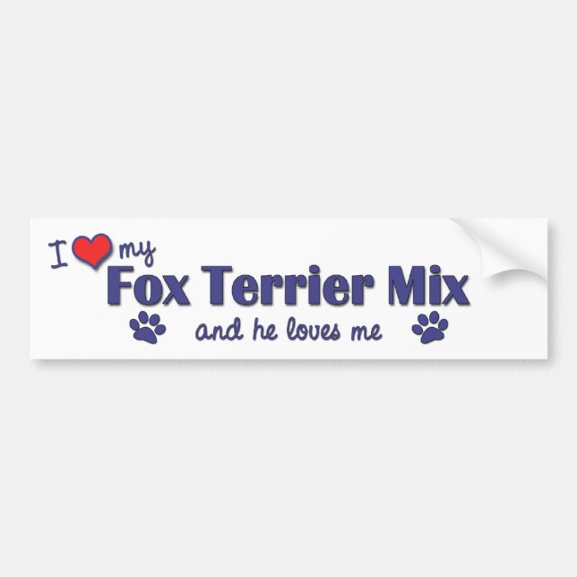 I Love My Fox Terrier Mix (Male Dog) Bumper Sticker (Front)