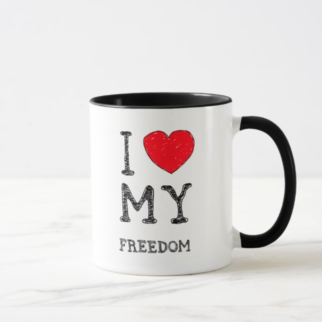 I Love My {Freedom} mug (Right)