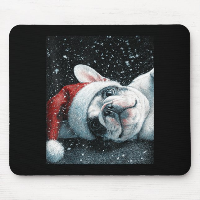 I Love My French Bulldog Christmas Cute  Mouse Pad (Front)