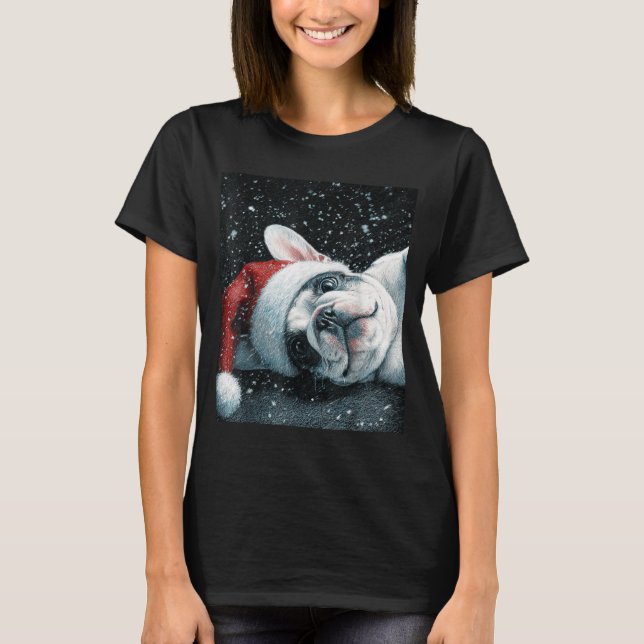 I Love My French Bulldog Christmas Cute  T-Shirt (Front)