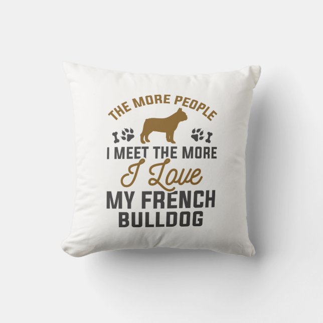 I Love My French Bulldog Cushion (Front)