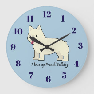 I love my French Bulldog Large Clock