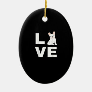 i love my frenchie french bulldog dog lover gift ceramic ornament