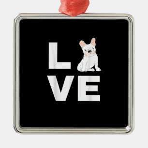 I Love My Frenchie French Bulldog Dog Lover Gift Metal Ornament