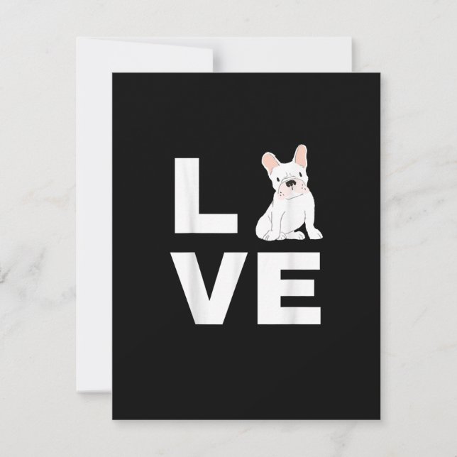 I Love My Frenchie French Bulldog Dog Lover Gift Thank You Card (Front)