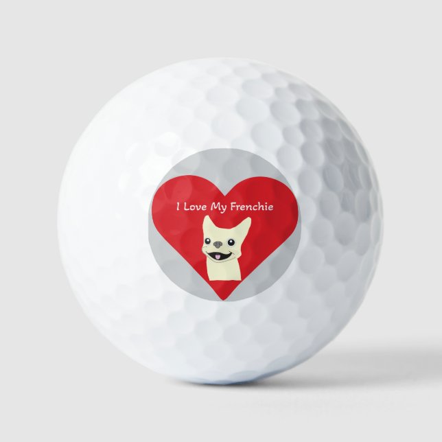 I love my Frenchie, Lavender Golf Balls (Front)