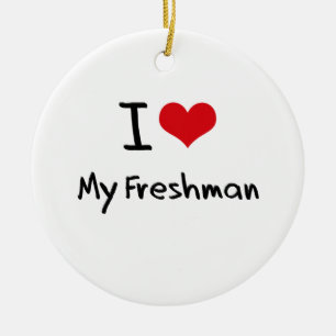 I Love My Freshman Ceramic Tree Decoration